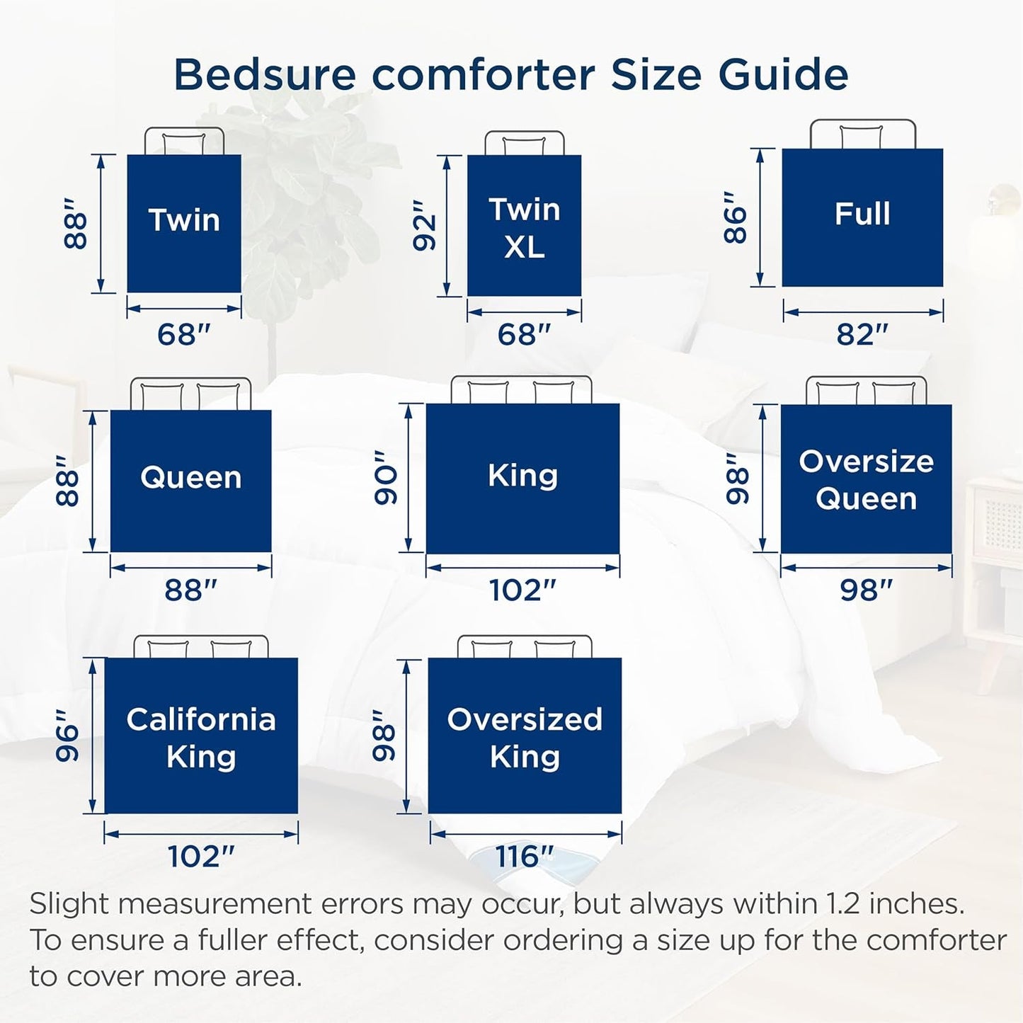 BEDSURE Couette matelassée Full/Queen (88"X88") Couettes et courtepointes blanches Naty Shop