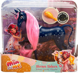 Simba 109483043 - Licorne étoilée Mia and Me 25 cm, cheval jouet avec étoiles phosphorescentes sur le corps et la brosse à cheveux, à partir de 3 ans