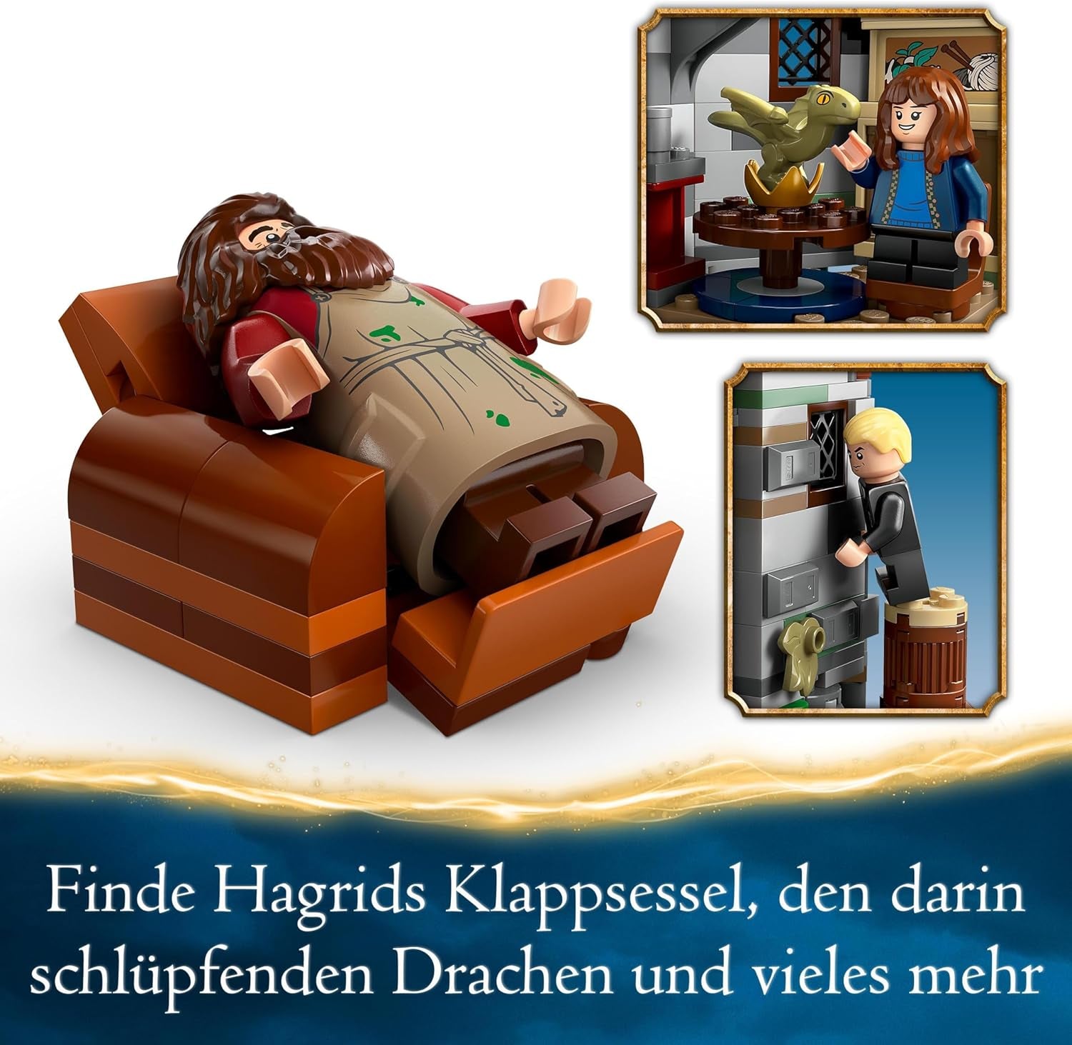 LEGO Harry Potter La cabane de Hagrid : une visite inattendue, ensemble avec 5 mini figurines et 2 figurines d'animaux, cadeau pour femmes et hommes, jouet d'aventure magique, ensemble fantastique 76428 Jeux de construction Beuche den LEGO-Store