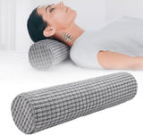 Rouleau de cou avec housse, oreiller de voyage en mousse à mémoire de forme 11 x 45 cm, oreiller cervical en peluche lavable par endroits pour soulager les douleurs cervicales, oreiller cervical pour la maison, le bureau, les voyages, oreillers orthopédiques cervicaux à cylindre rond de yoga Naty Shop Titre par défaut