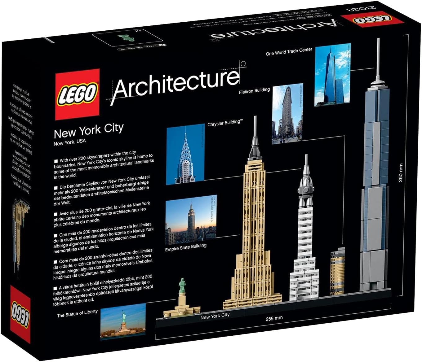 Ensemble LEGO Architecture New York City, kit de modèle Skyline avec World Trade Center et Statue de la Liberté, artisanat pour adultes, décorations de maison et de bureau, cadeaux pour femmes et hommes 21028 Ensembles de construction Besuche den LEGO-Store
