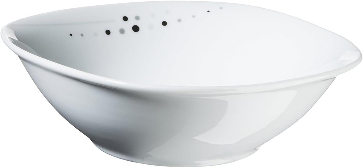 Mäser Fadilla Series Service de table combiné 42 pièces en porcelaine pour 6 personnes Blanc Noir Gris