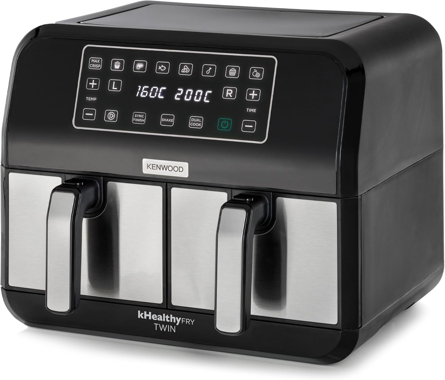 Kenwood Khealthy Twin Airfryer, 8L (2X4L), double chambre, 8 programmes, fonction Dual Cook & Sync Finish, écran tactile Électroménagers Naty Shop Default Title