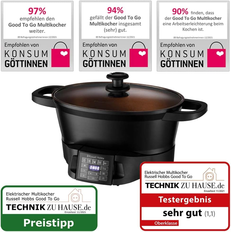 Multicuiseur Russell Hobbs 6,5L, affichage numérique, 8 fonctions de cuisson Mijoteuse Naty Shop