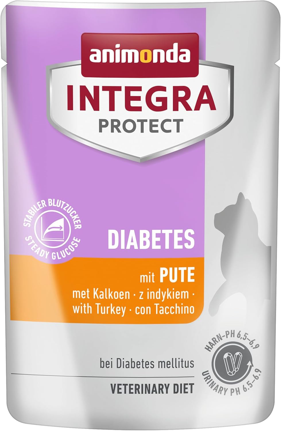 Animonda INTEGRA PROTECT nourriture humide pour chats diabétiques à la viande de dinde (24 x 85g), recommandée par les vétérinaires pour le diabète, un aliment diététique complet pour chats adultes, développé en collaboration avec des vétérinaires.