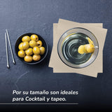 Paquet de 300 serviettes en papier cocktail, 100 % recyclables et biodégradables, porte-serviettes en acier inoxydable, serviettes écologiques, 10 x 10 cm, pliées.