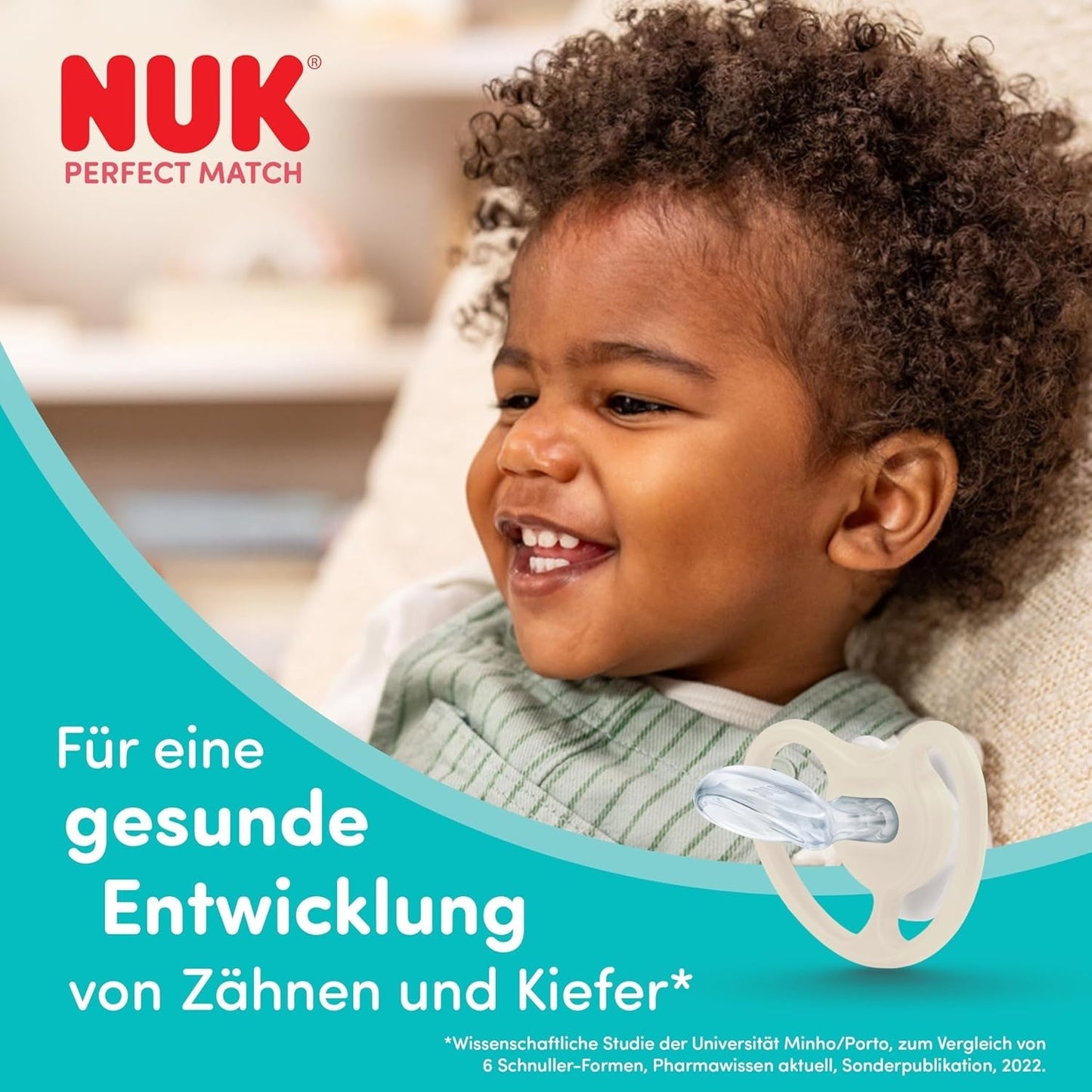 Sucettes NUK Perfect Match Air pour bébés | 6-18 mois | Sucettes orthodontiques qui favorisent la circulation de l'air et préviennent les éruptions cutanées causées par la salive | 95 % d'acceptation par les bébés** | Disney Mickey Mouse | Paquet de 2
