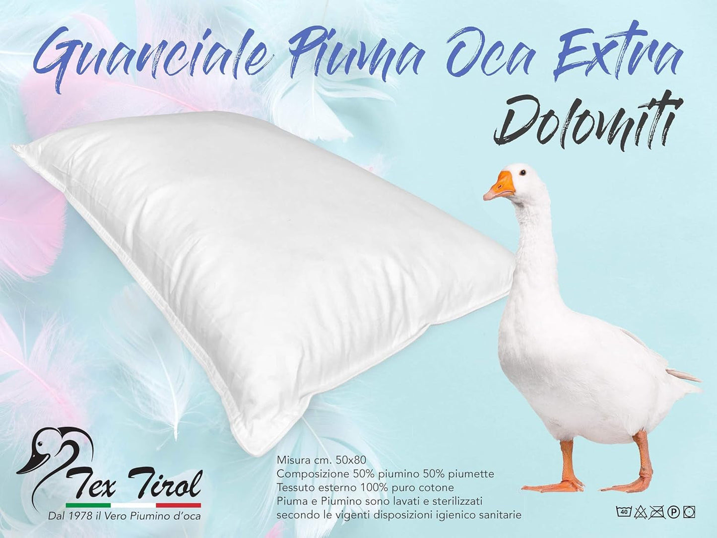 Oreiller Dolomiti Tex Tirol, duvet, duvet d'oie Oreillers standard Naty Shop