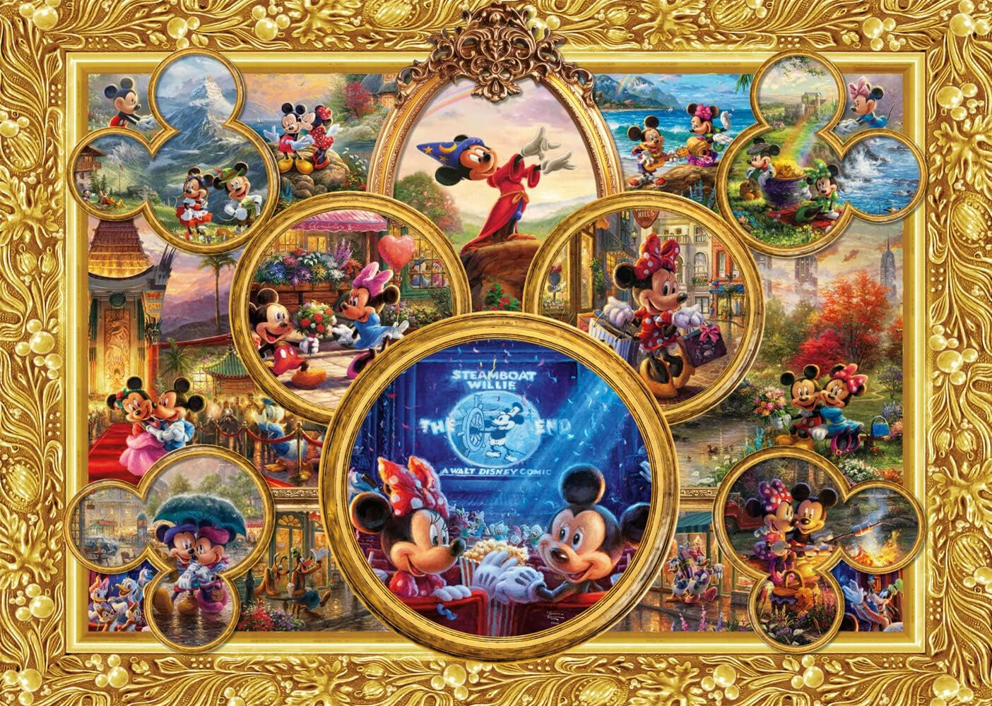 Schmidt Spiele 57371 Thomas Kinkade, Disney, Mickey & Minnie, Dream Collage 2, puzzle 2000 pièces Puzzle Naty Shop