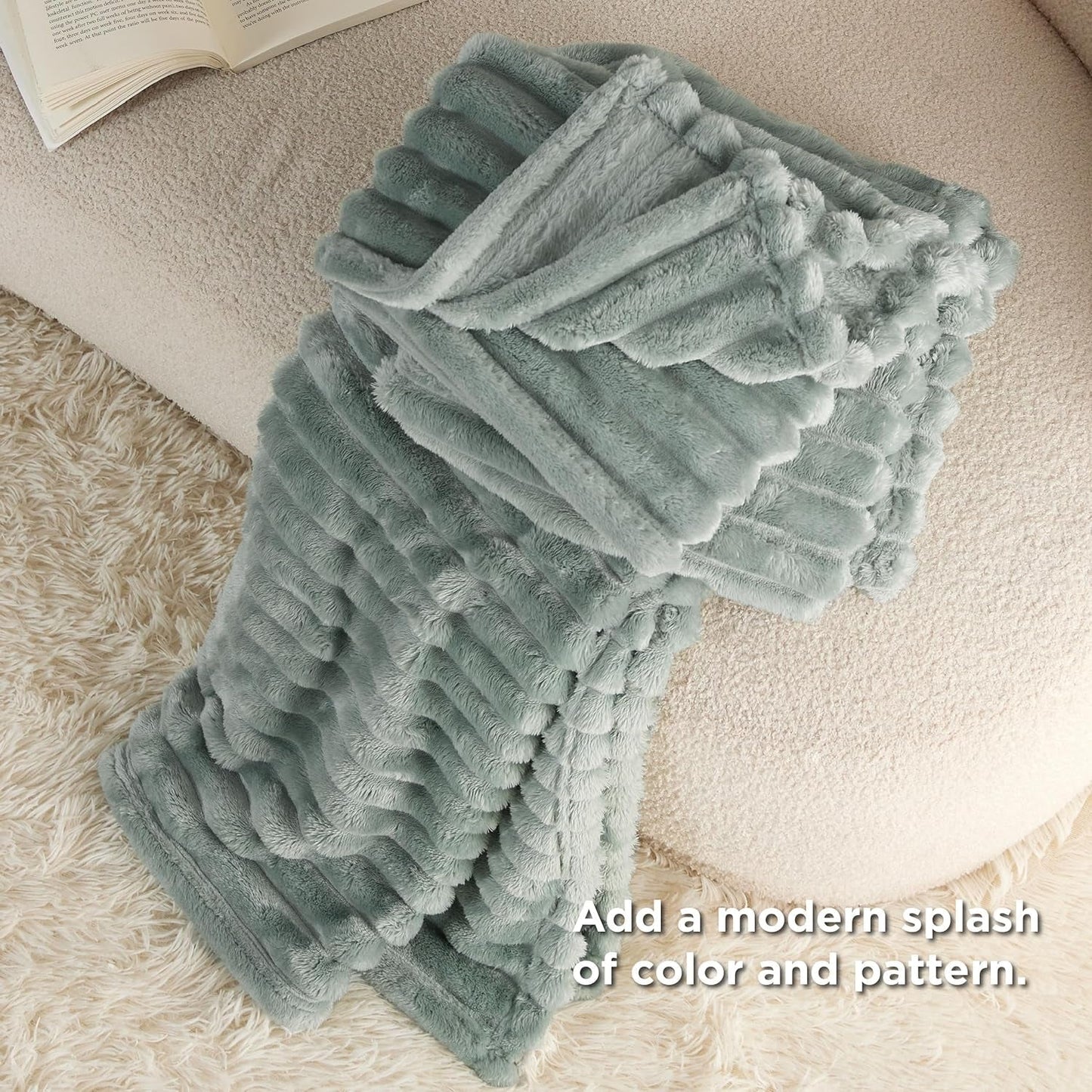 BEDSURE Couverture polaire vert sauge pour canapé – Couvertures super douces et confortables pour femmes, petite couverture mignonne pour filles, lits et couvertures 127 x 152 cm Beuche den BEDSURE-Store