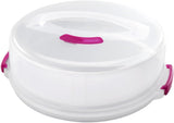 Boîte à gâteaux Metaltex, réglable en hauteur, polypropylène, blanc/transparent, ⌀ 30 cm, réglable en hauteur 8 et 15 cm Boîtes de conservation alimentaire Naty Shop 30 X 30 X 15 Cm