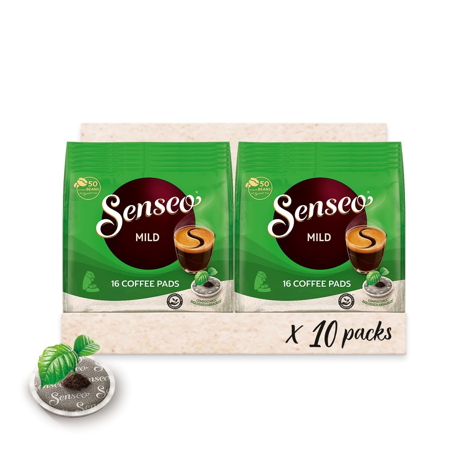 Pads doux, 10 x 16 Getränke, 160 dosettes de café, y compris Pad Dose