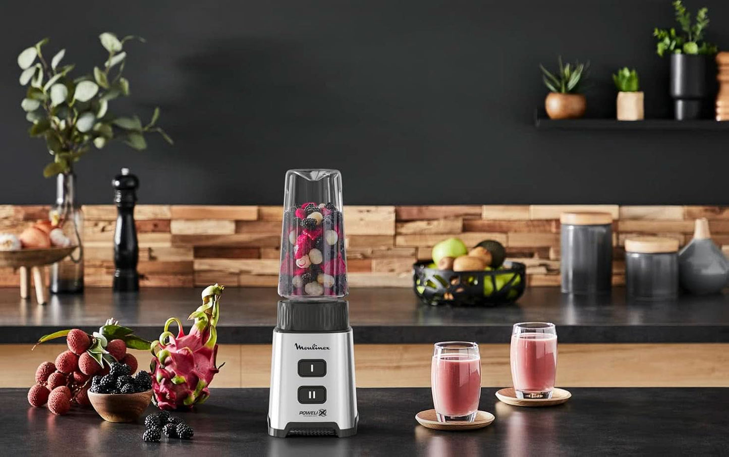 Blender Pulseo LM17GD, 400 W, 4 lames, 700 Ml, récipient Portable 600 Ml cuisine Naty Shop