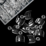600 pièces ovales courts ongles artificiels 12 tailles demi-couverture acrylique faux ongles conseils ongles artificiels pour manucure femmes salon bricolage (transparent)