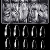 Btartbox Faux-ongles en amande extra courts - Gel à couverture complète X Soft XS - Semi-mat préformé pour salon d'ongles larges 320 pièces