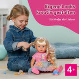 BABY born Carla - poupée de 43 cm - cheveux blonds de haute qualité avec mèches - pas besoin de piles - convient aux enfants à partir de 4 ans - comprend 7 accessoires, rose