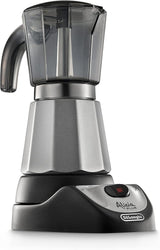 De'Longhi Alicia Plus EMKM6.B Moka Pot (rotatif à 360°, 550 W) Argent-Noir