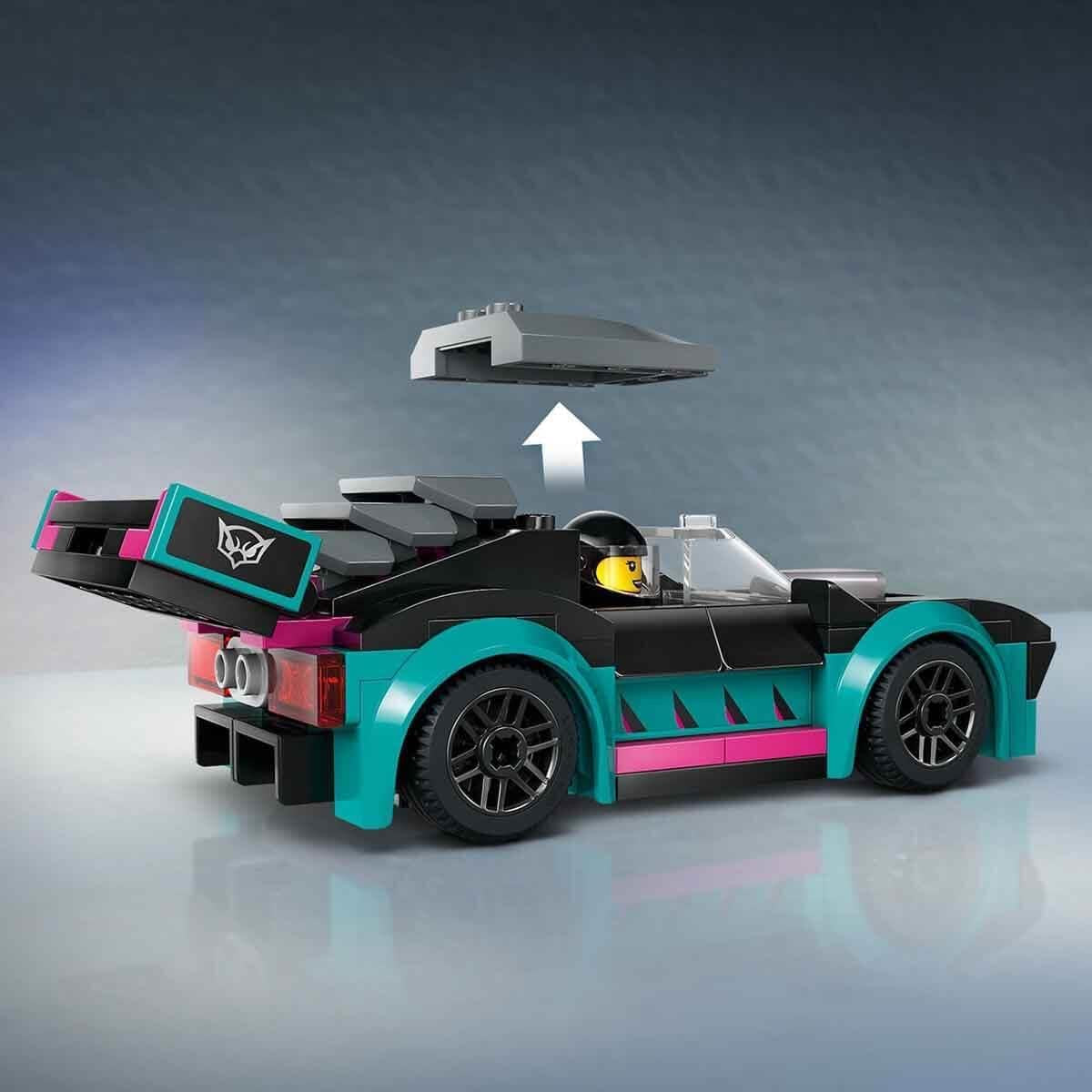 LEGO City Car Transporter avec voiture de course, camion jouet avec rampe de chargement réglable et voiture de course, jeu de construction avec 2 figurines, pilote de course et chauffeur de camion, pour les enfants à partir de 6 ans 60406 Jeux de construction Besuche den LEGO-Store