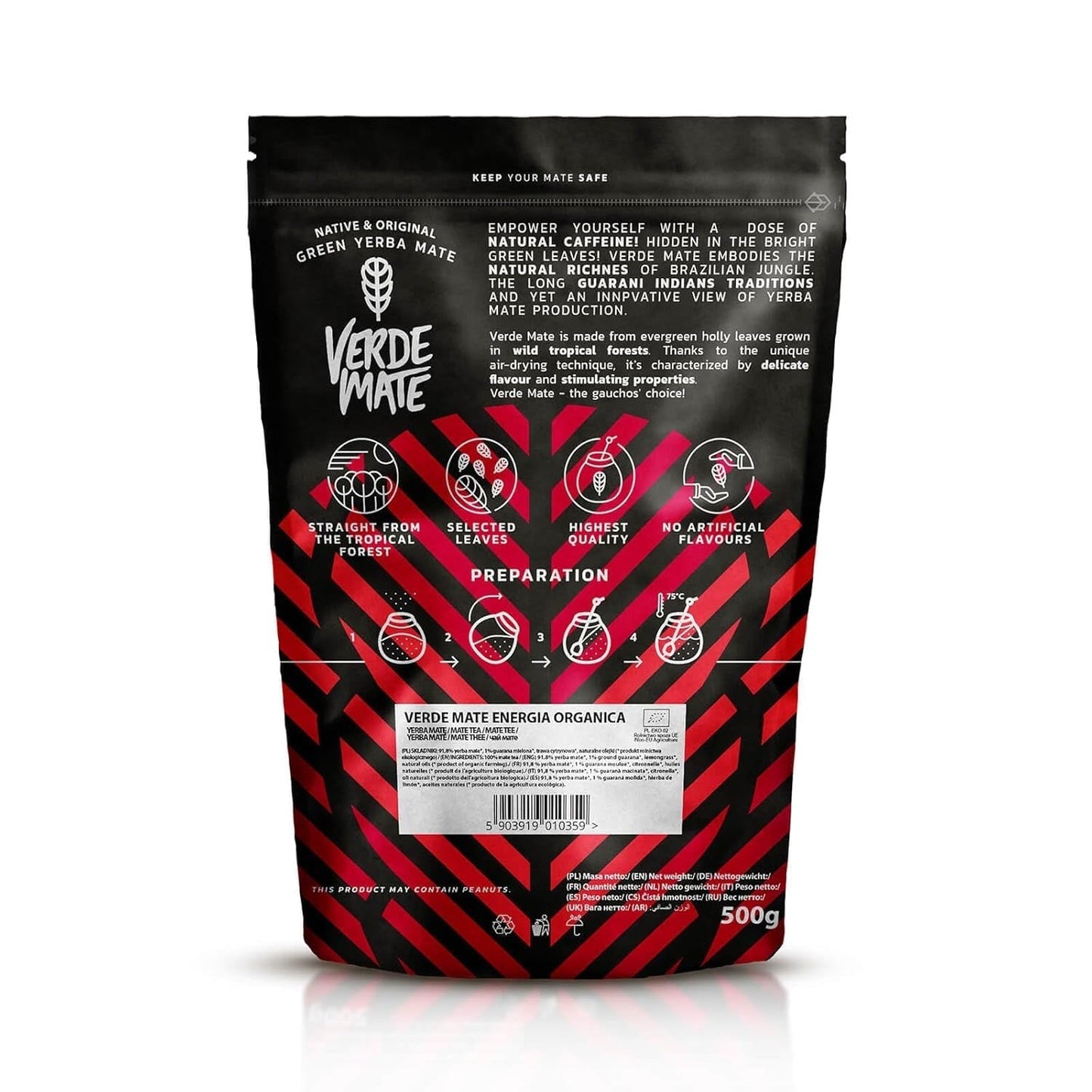 Green Mate Green Organica Énergie Guarana 500G | Thé Yerba Mate biologique du Brésil | Teneur en caféine naturelle | Thé Maté Bio