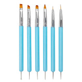 6 pièces Double-Ende Nagel Pinsel, Nageldesign Pinsel, Double-Ende Nail Art Pinsel Kit Professionnel Maniküre Werkzeuge Kit (Noir)