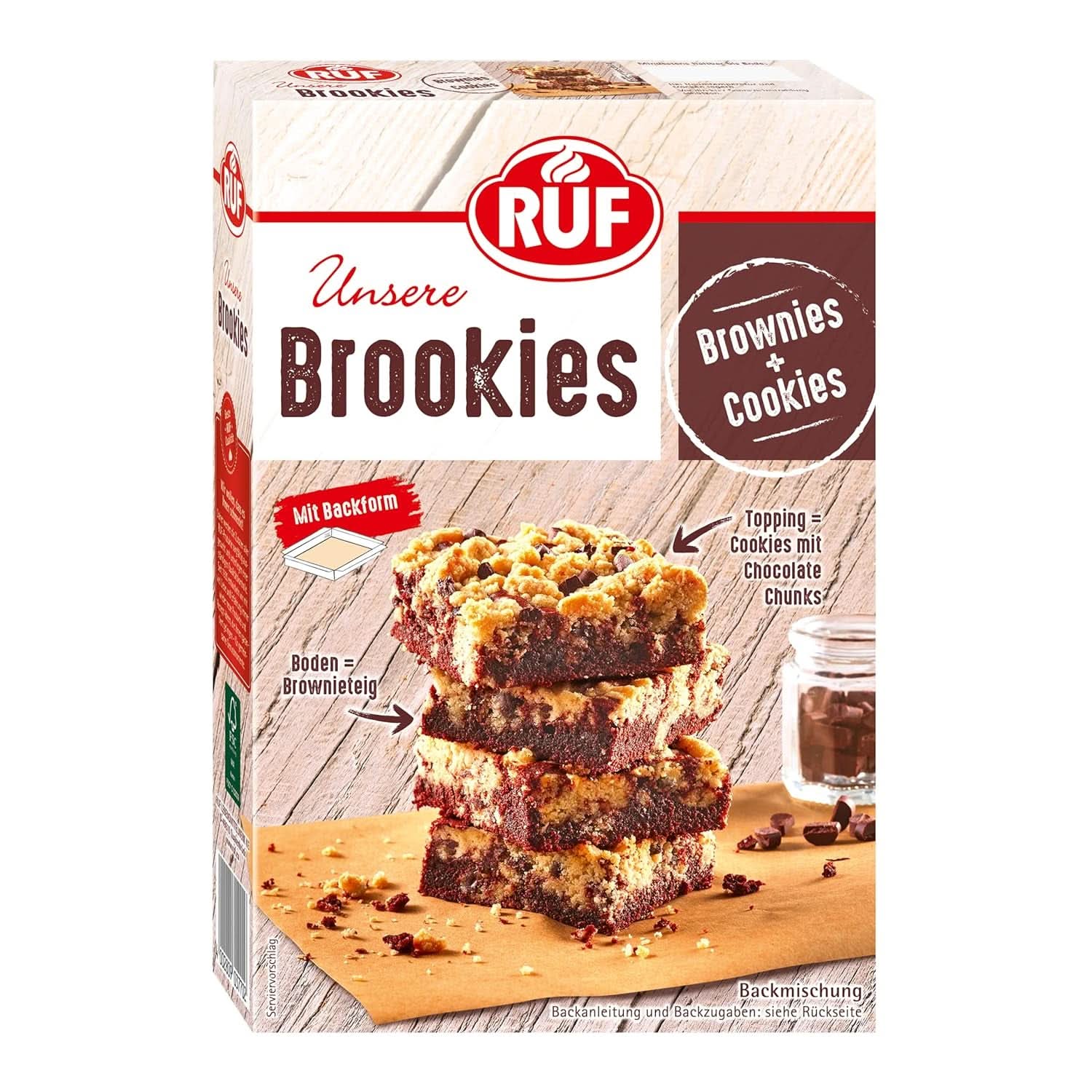 RUF Brookies, mélange de mûres et biscuits, 460 grammes Naty Shop Kitchen 460 grammes Brookies