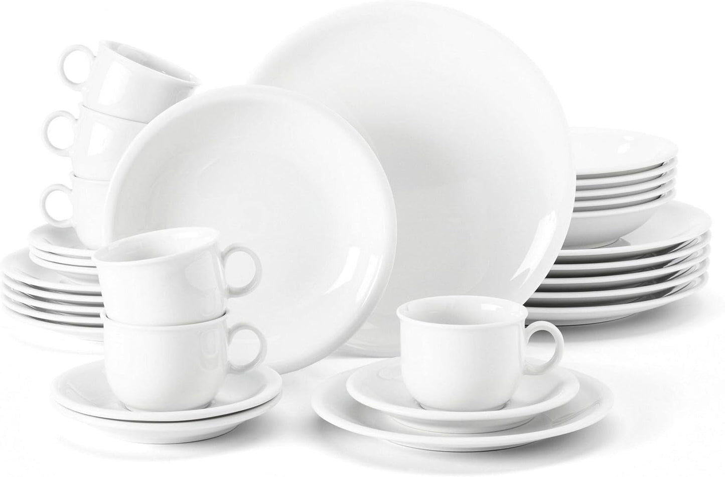 Seltmann Weiden 001.716175 Compact White service de table 30 pièces, blanc/simple