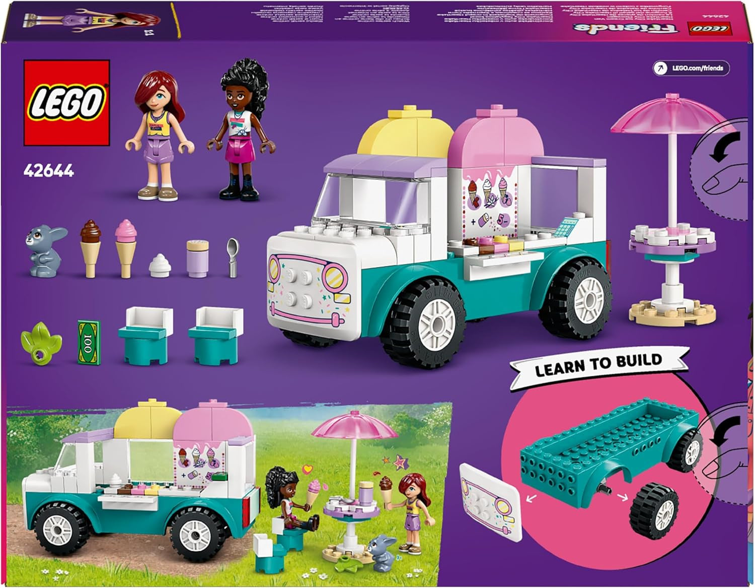 LEGO Friends Heartlake City Ice Cream Truck Pretend Play Set 2 figurines et un lapin ensemble de construction 4 ans filles jouet personnage figurine jouet de construction 42644 Jeux de construction Besuche den LEGO-Store