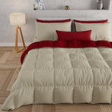 PETTI Artigiani Italiani - Couette d'hiver pour lit double, maxi, monochrome, double face, blanc, gris, 100% Made in Italy Couettes et couettes Naty Shop Bordeaux taupe Una Piazza E Mezza