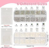 5820 Stück Strasssteine ​​​​Nägel, Glitzersteine ​​​​Nägel Und Halbrunde Perlen, AB Kristall Strass, Flatback Nagel Steine ​​​​Mit Pinzette Und Stift Für Nagel/Diy (Plus de tailles et de couleurs)