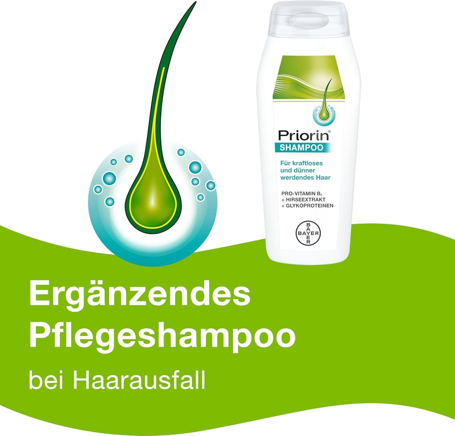 Priorin Shampoo - shampooing fortifiant pour cheveux - soin supplémentaire pour cheveux fragiles et fins - sans parabènes ni colorants - 1 x 200 ml Soin capillaire Naty Shop
