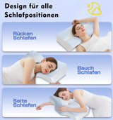 Oreiller cervical en mousse à mémoire de forme Oreiller orthopédique ergonomique pour les douleurs au cou et aux épaules - Oreiller de couchage rafraîchissant pour les dormeurs sur le côté, le dos et le ventre avec soutien du cou Oreillers orthopédiques cervicaux Naty Shop