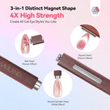 SAVILAND 4X Aimant œil de chat haut de gamme pour les yeux : Aimant 3 en 1 pour les yeux en perles rondes en néodyme N35 Aimant ultra puissant pour les yeux de chat Präzise 3S Formung Cat Eye Gel Aimant pour les yeux de chat