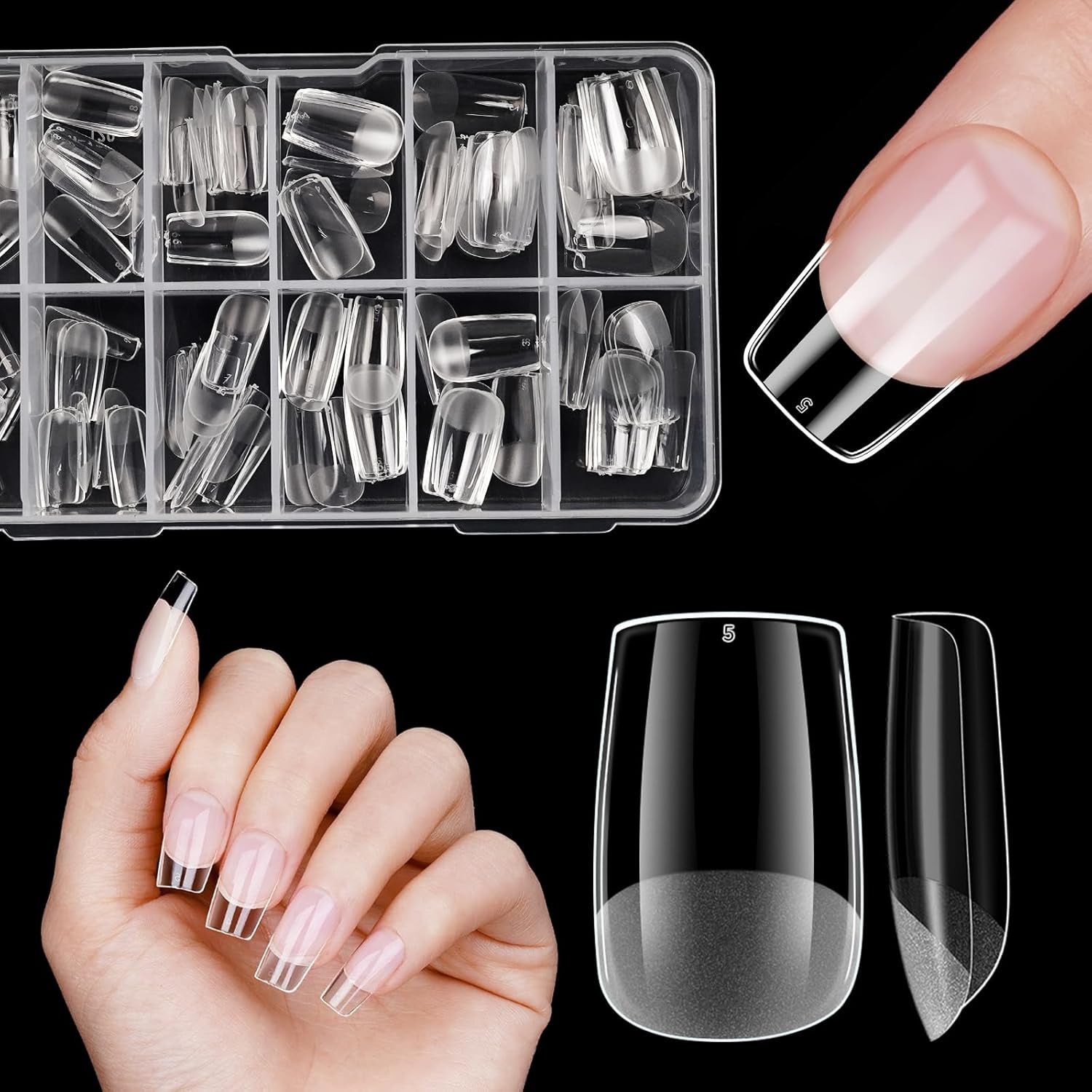 Faux ongles courts ballerine, 120 pièces, colle sur 12 tailles, ongles artificiels courts, Gel souple, couverture complète, pointes pour ongles courts en Gel S