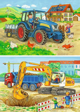 Ravensburger Puzzle pour enfants - 07616 Chantier et ferme - Puzzle pour enfants à partir de 3 ans, avec Puzzle 2X12 pièces Naty Shop