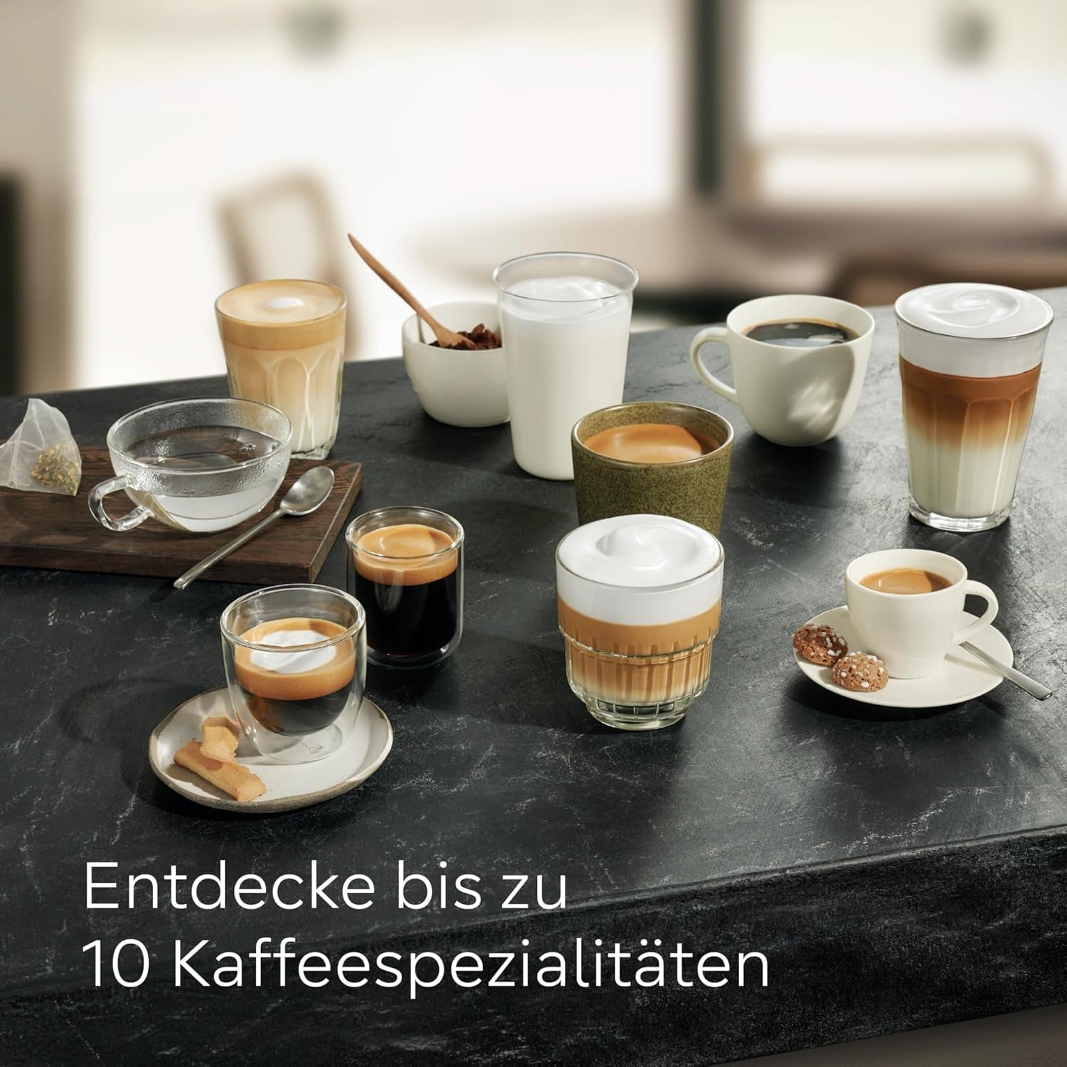 Machine à expresso entièrement automatique Siemens EQ500 TQ513D01, nombreuses spécialités de café, mousseur à lait, réservoir de lait intégré, nettoyage automatique à la vapeur, 1500 W, argent clair naturel/noir piano
