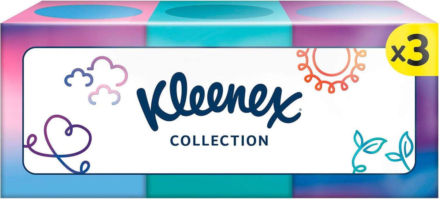 Boîtes à mouchoirs cosmétiques Kleenex, usage quotidien, 3 épaisseurs, cube de collecte, 12 X 48 mouchoirs