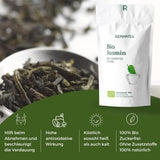 Thé vert bio au jasmin 100 g (50 tasses) | Thé au jasmin de Chine en vrac, qualité biologique REPLANTEA