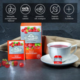 Ahmad Tea - Fraise des bois - Tisane décaféinée aux fruits et aux herbes - Fraise - Sachets de thé emballés individuellement avec 2 g de thé par portion - 20 sachets de thé en bandes