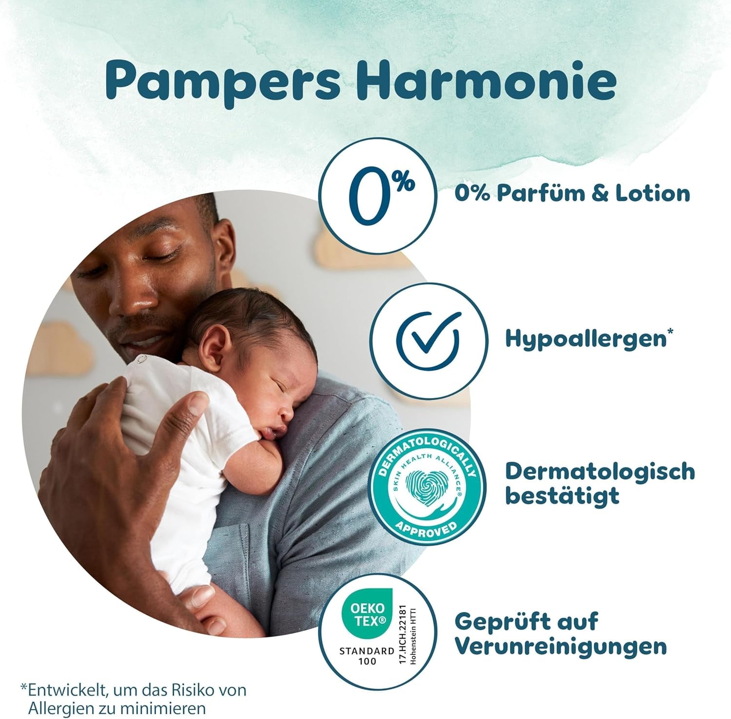 Couches Pampers Harmony taille 2, 204 couches, 4kg-8kg, protection douce de la peau avec protection 100% Pampers
