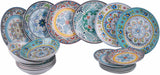 Service de table en porcelaine 18 pièces, 6 services d'assiettes différents, Andalousie