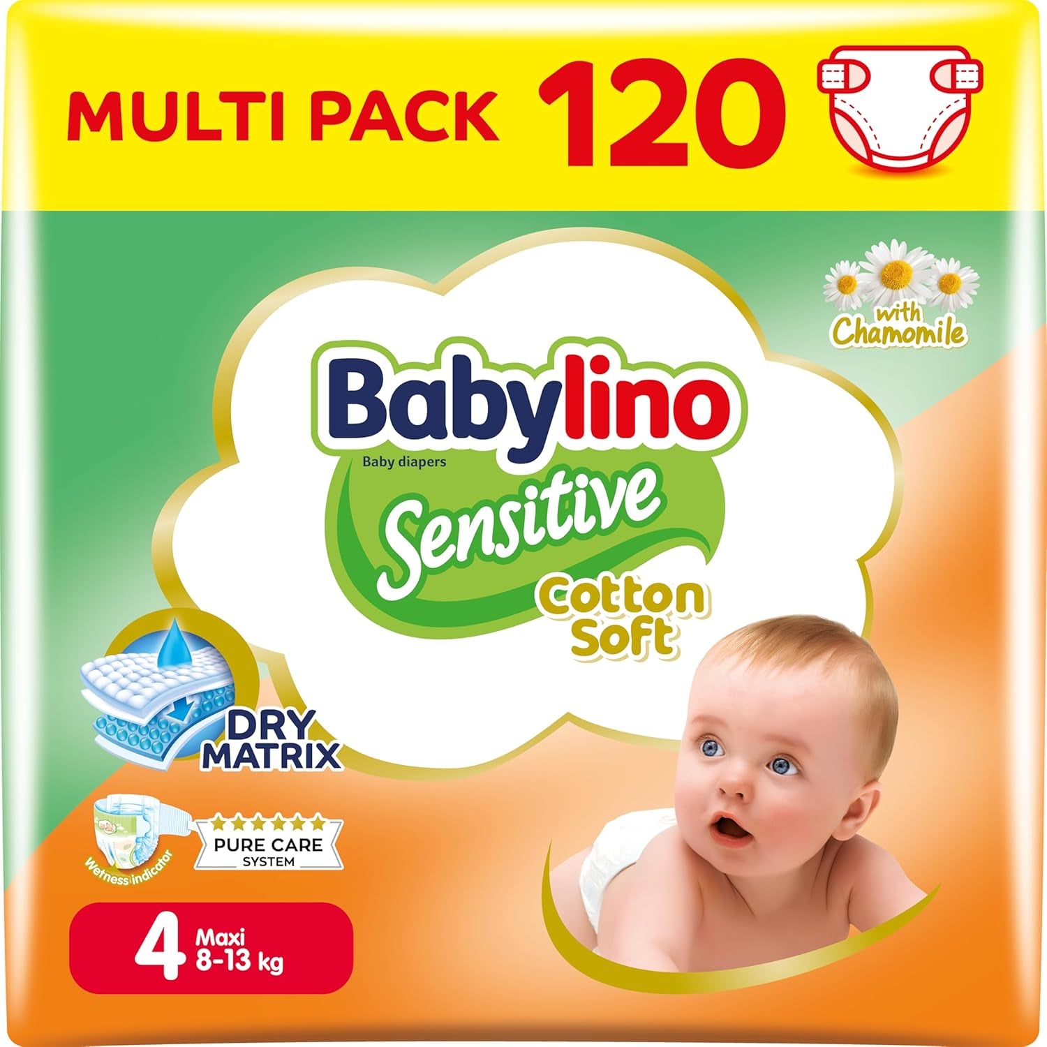 Couches pour bébés sensibles, taille 6, extra large (13-18 kg), 114 couches