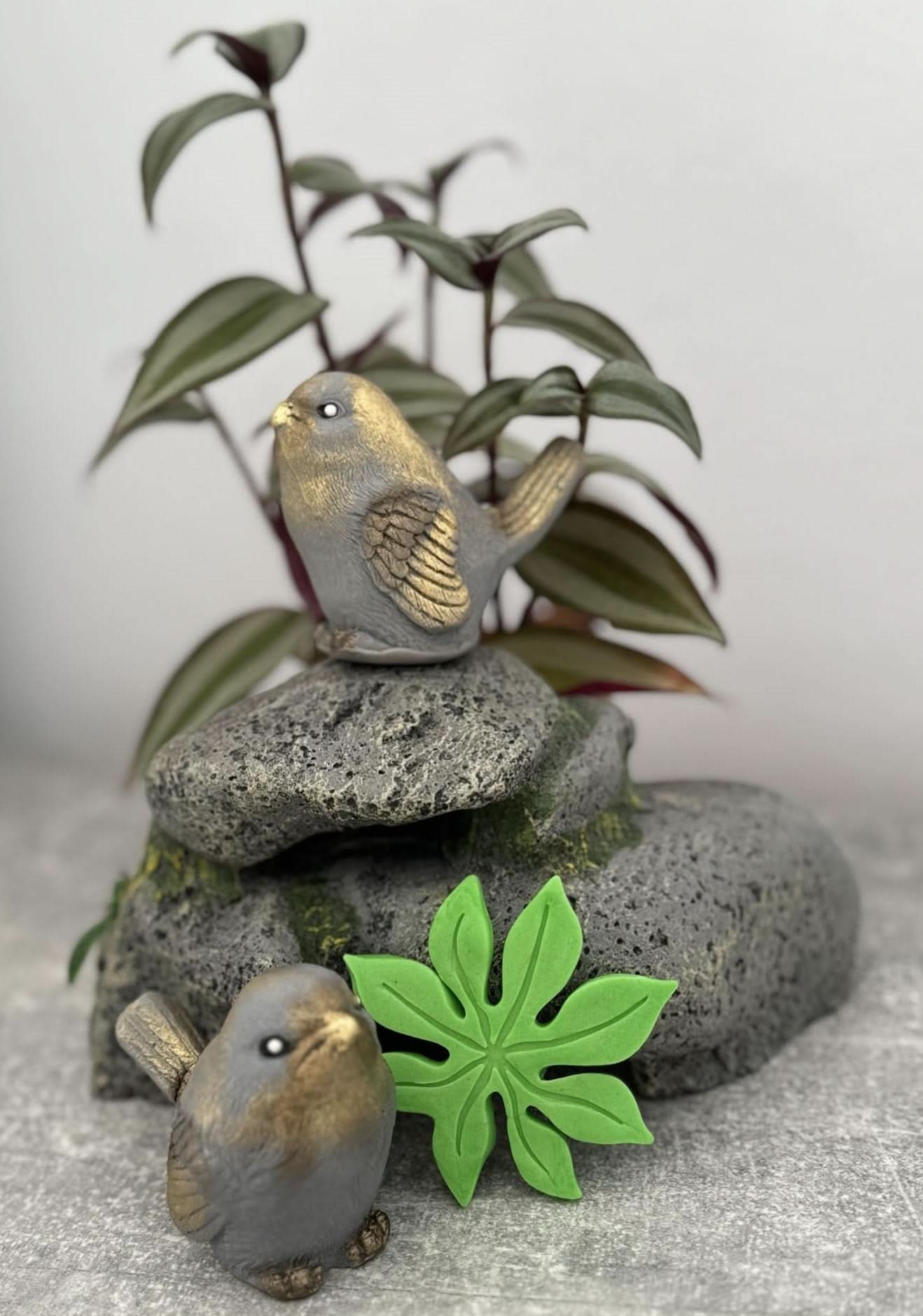 Lot de 3 décorations comestibles en sucre, Oiseaux exotiques Décorations en Pâte à Sucre Nati Shop