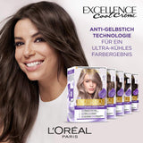 L'Oréal Paris Coloration capillaire permanente résultat couleur ultra cool, couverture 100% des cheveux gris, coffret comprenant coloration, shampoing et crème de soin, Excellence Cool Creme, N°7.11 Blond moyen ultra cool (Blond) Coloration capillaire Naty Shop