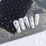 6 feuilles d'autocollants pour ongles de modèle d'aérographe, autocollants d'ongles d'étoiles de flamme de papillon, d'autocollants d'impression d'outil de pochoir d'art d'ongle autocollants auto-adhésifs pour les femmes autocollants de conception d'art d'ongle