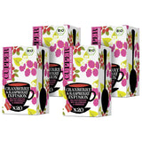 4Er Pack CUPPER Thé aux Fruits Bio "Infusion Canneberge & Framboise", 4X20 sachets de thé non blanc, bio, commerce équitable