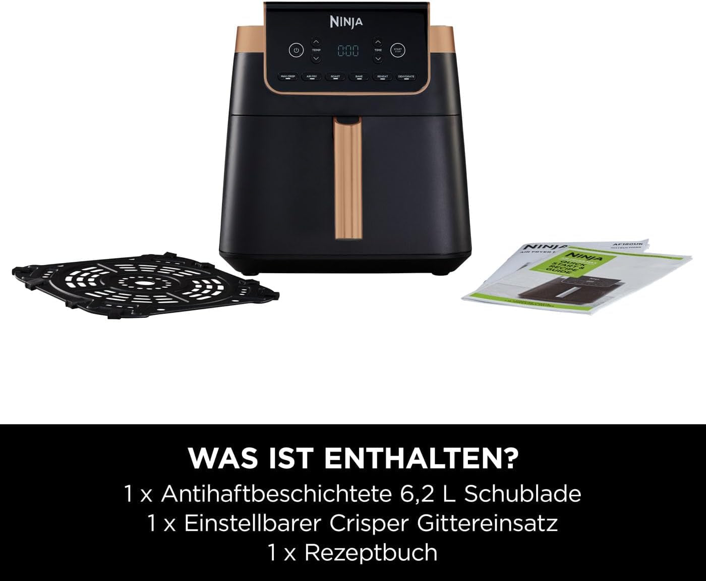 Friteuse à air Ninja MAX PRO AF180EUCP, 6,2 litres, sans huile Naty Shop Appliances