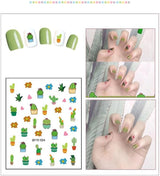 JMEOWIO Süße Nagelsticker Für Kinder 14 Blatt Nail Art Sticker Selbstklebend Nagelaufkleber Regenbogen Blumen Fruit Dekoration Nageldesign Zubehör
