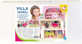 Bino World of Toys Maison de poupée avec balcon, jouet pour les tout-petits à partir de 3 ans, avec 3 étages, escaliers, 4 pièces et balcon incl. 15-TLG. Accessoires, Pour promouvoir les compétences des enfants, Maisons de poupées design rose Naty Shop