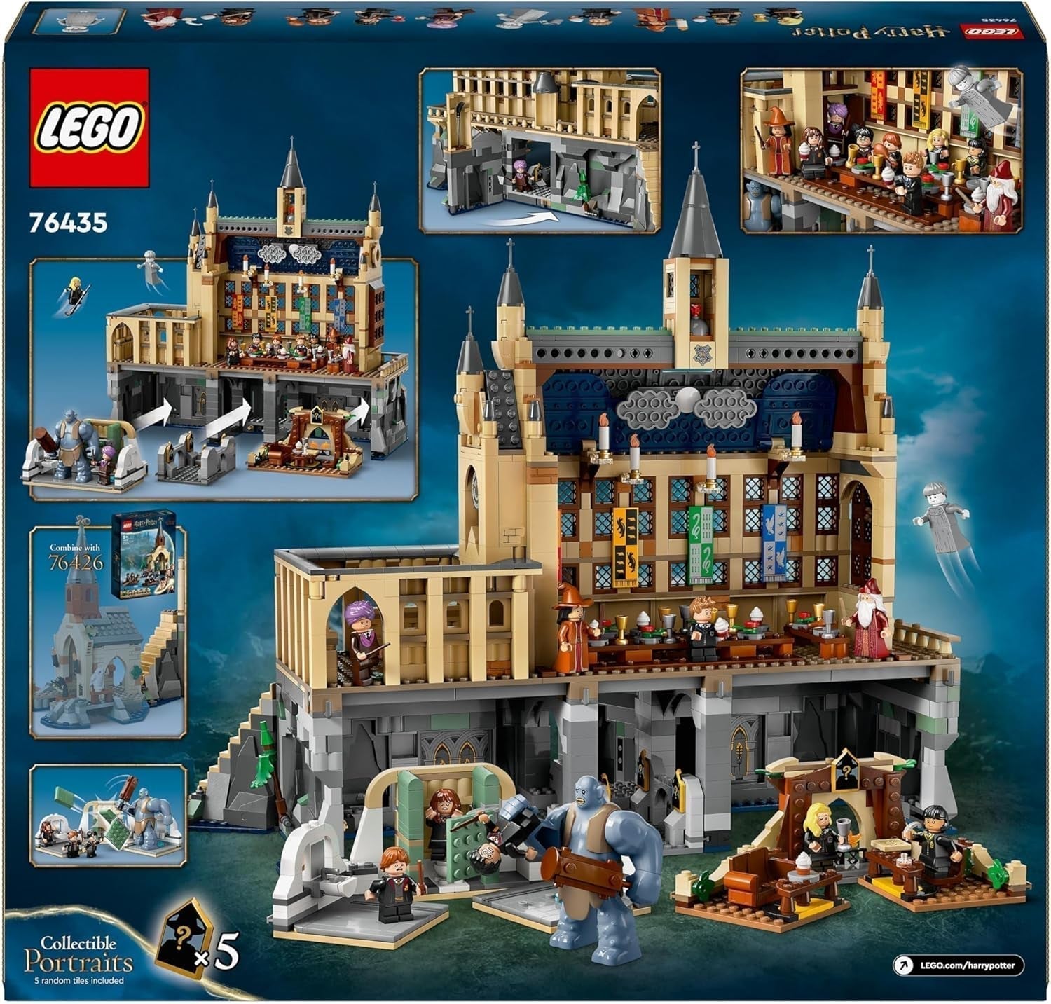 LEGO Harry Potter Château de Poudlard : La Grande Salle, jouet à collectionner avec 11 figurines dont Hermione Granger, cadeau magique pour garçons et filles 76435 Jeux de construction Besuche den LEGO-Store