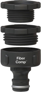 Connecteur de robinet Fiskars, pour robinets, Ø 21 mm (G 1/2"), FiberComp, taille universelle, 10 g, noir/orange, 1027053